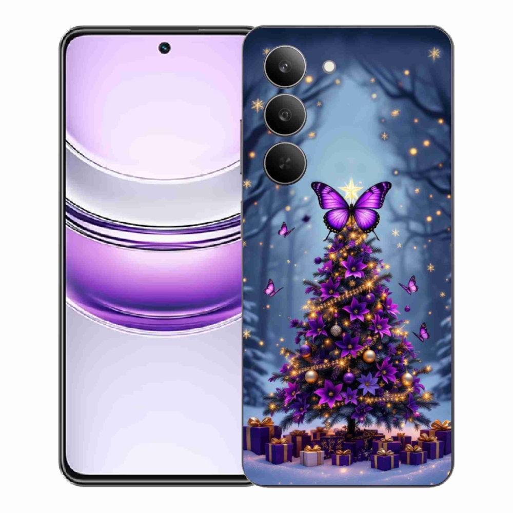 mmCase gél tok a Realme 14x 5G-hez – pillangós karácsonyfa