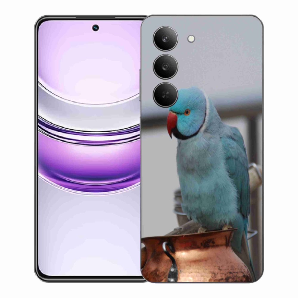 Zselés borítás mmCase a Realme 14x 5G készülékhez - papagáj alexander kék