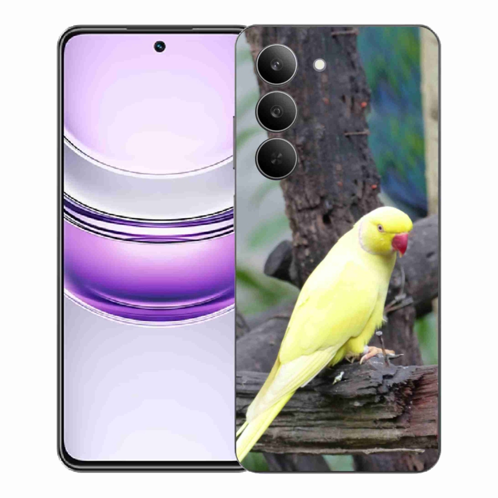 Zselés borítás mmCase a Realme 14x 5G készülékhez - papagáj alexander sárga