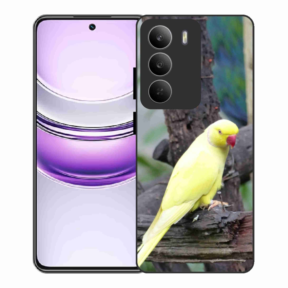 Zselés borítás mmCase a Realme 14x 5G készülékhez - papagáj alexander sárga