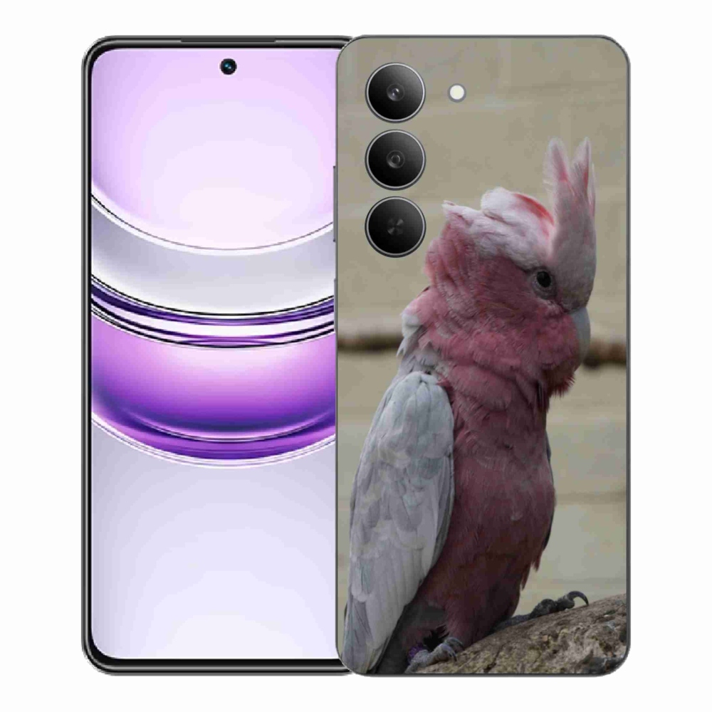 Zselés borítás mmCase a Realme 14x 5G készülékhez - papagáj kakadu rózsaszínű