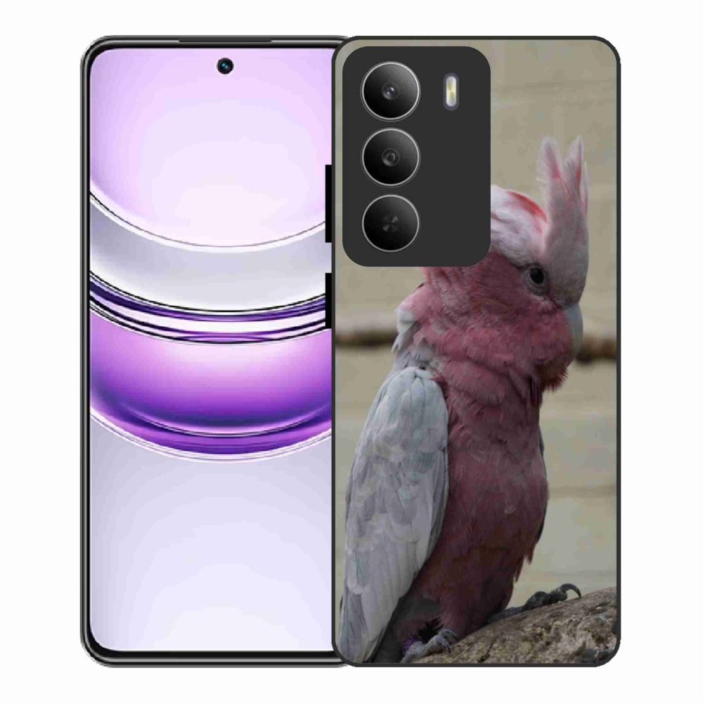 Zselés borítás mmCase a Realme 14x 5G készülékhez - papagáj kakadu rózsaszínű