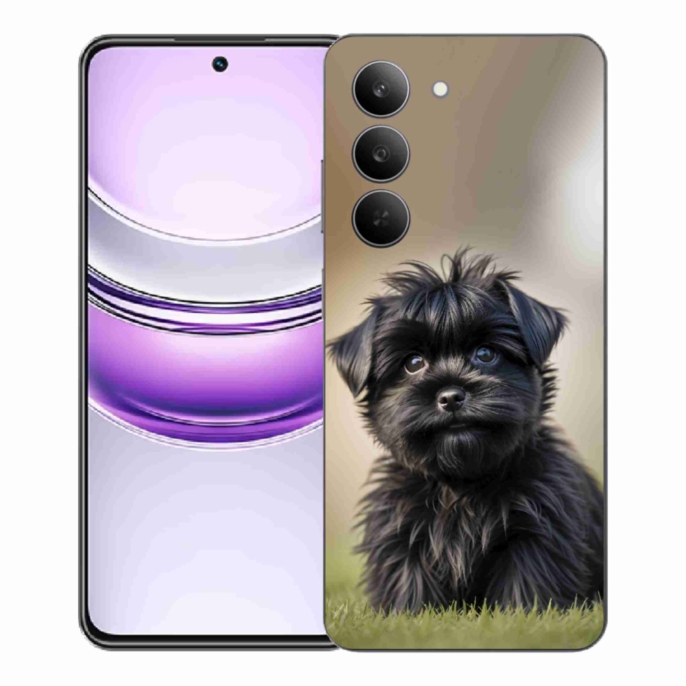 mmCase gél tok a Realme 14x 5G-hez – aranyos fekete kutyus