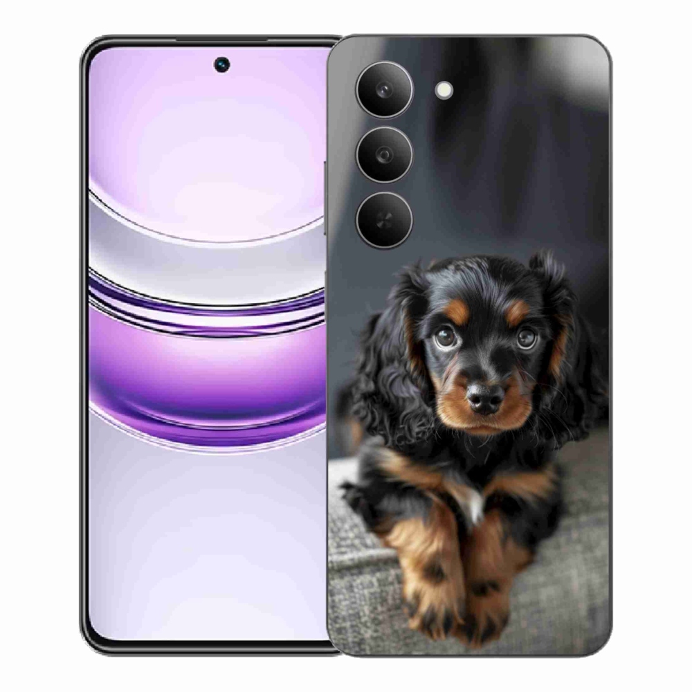 mmCase gél tok a Realme 14x 5G-hez – aranyos, hosszúszőrű tacskó