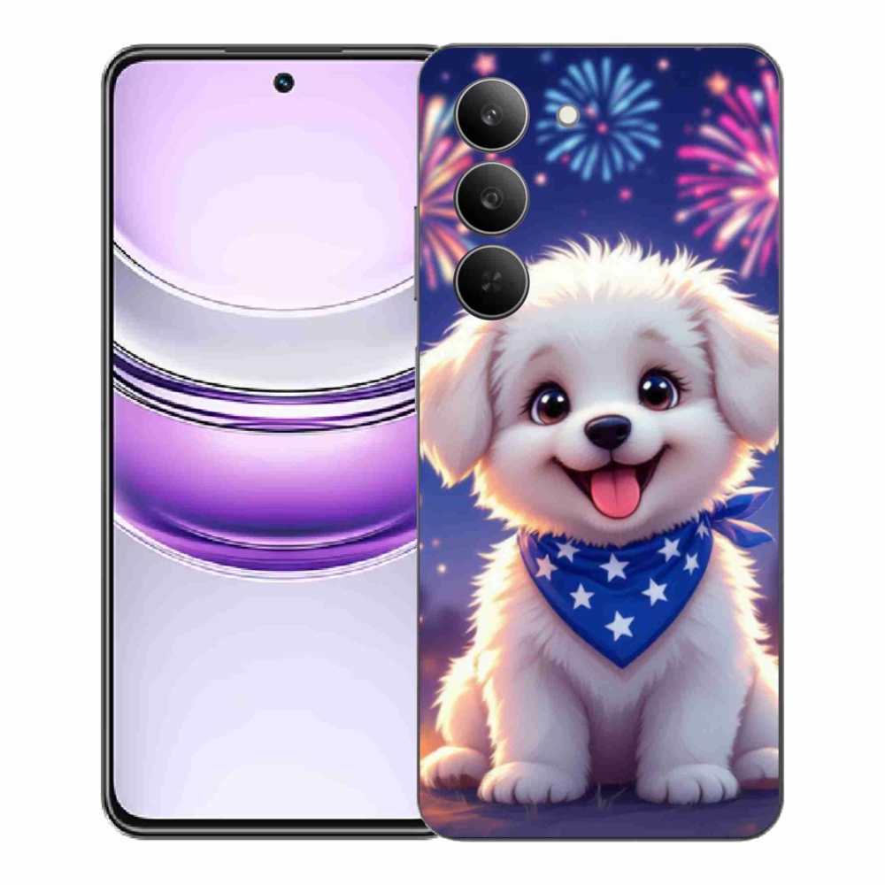 Gél borítás mmCase a Realme 14x 5G készülékhez - ünnepi kiskutya