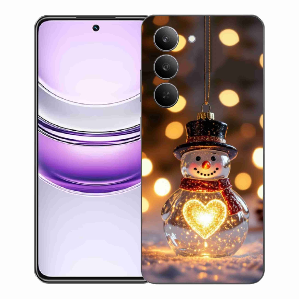 mmCase gél tok a Realme 14x 5G-hez – világító karácsonyi hóember