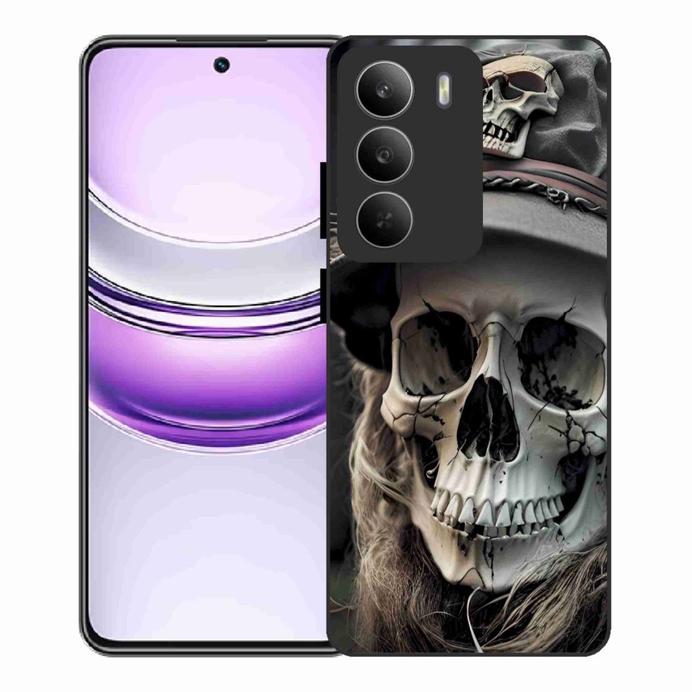 Zselés borítás mmCase a Realme 14x 5G készülékhez - sötét koponya