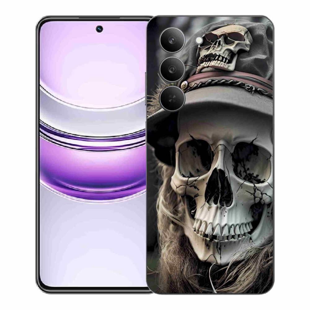 Zselés borítás mmCase a Realme 14x 5G készülékhez - sötét koponya