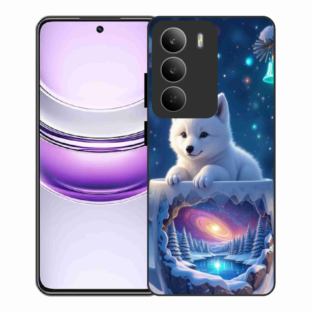 Gél borítás mmCase a Realme 14x 5G-hez - Karácsonyi kölyökkutyakölyök