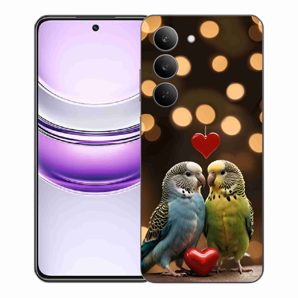 mmCase géltok a Realme 14x 5G-hez – szerelmes papagájok