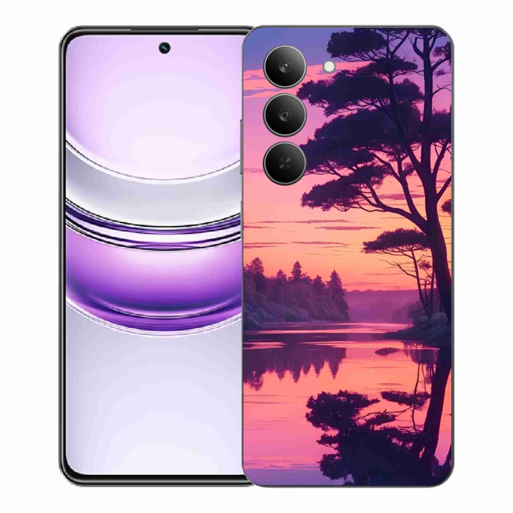 Gél borító mmCase a Realme 14x 5G számára - naplemente a tó felett