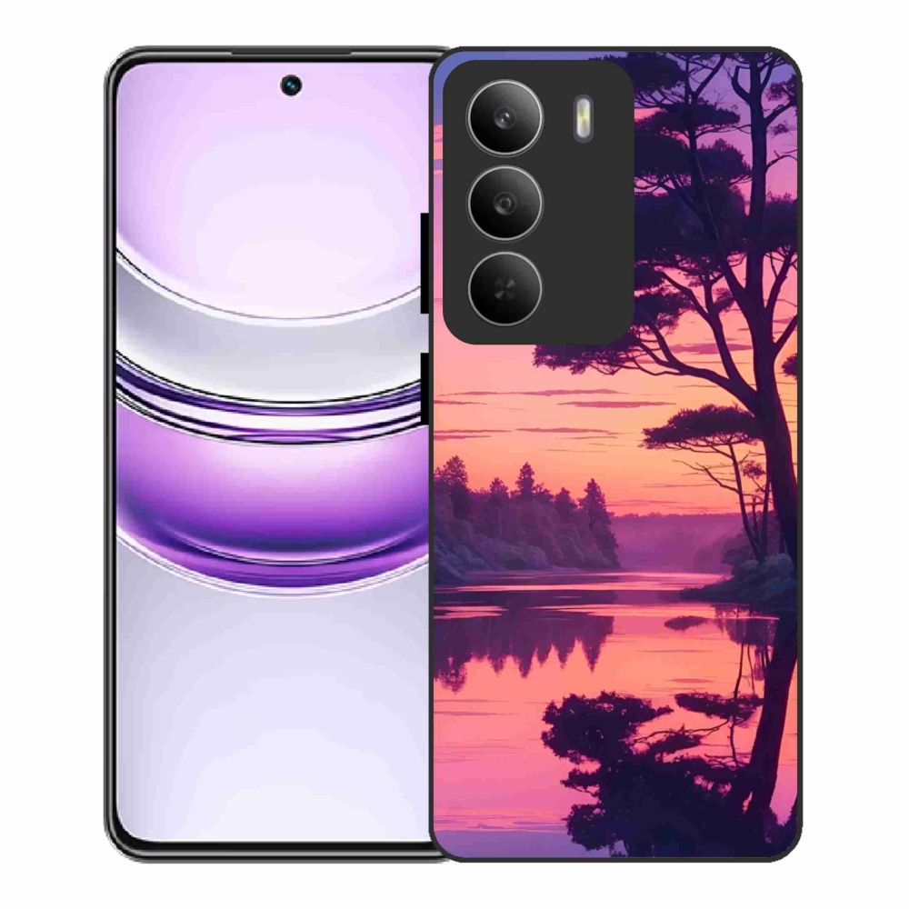 Gél borító mmCase a Realme 14x 5G számára - naplemente a tó felett