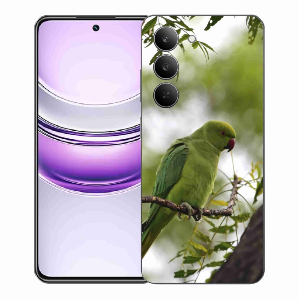 Zselés borítás mmCase a Realme 14x 5G készülékhez - zöld papagáj