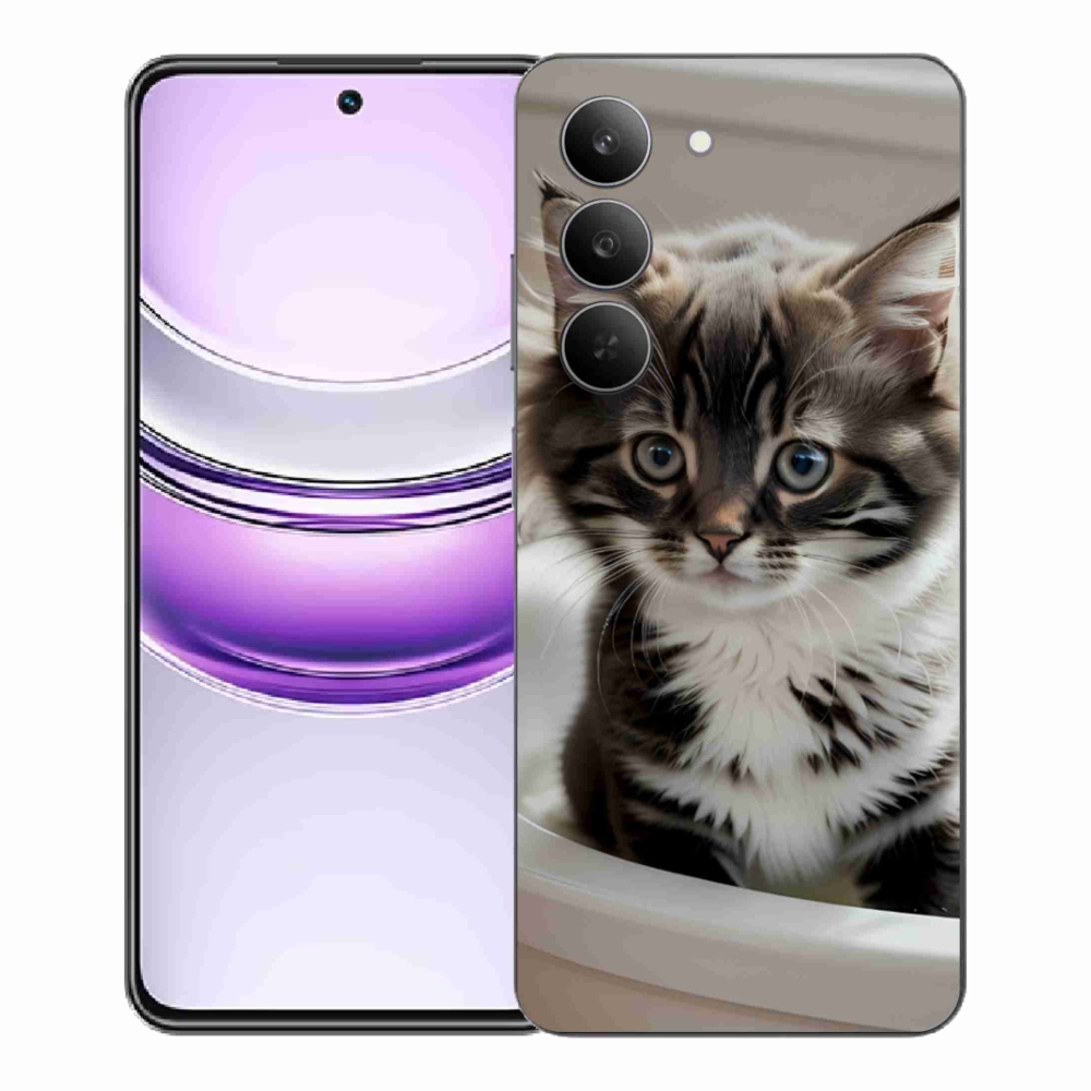 Gél borító mmCase a Realme 14x 5G készülékhez - kíváncsi cica