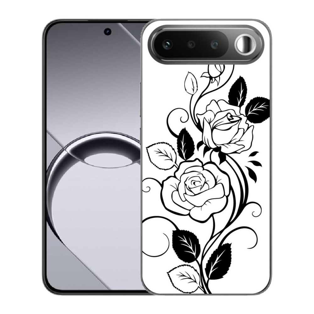 mmCase gél tok a Realme 16 5G-hez – fekete-fehér rózsa