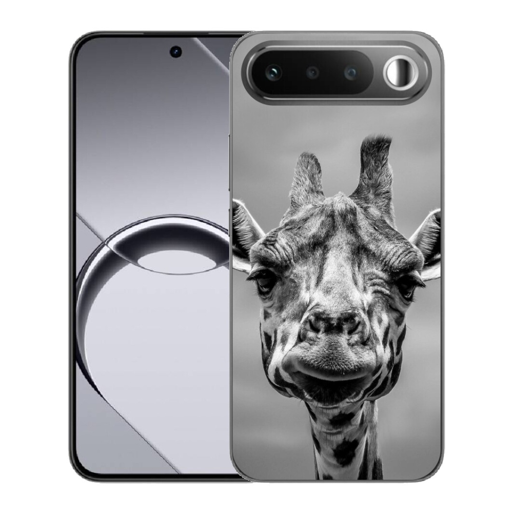 mmCase géltok a Realme 16 5G-hez – fekete-fehér zsiráf
