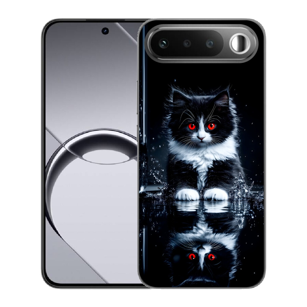 mmCase gél tok a Realme 16 5G-hez – fekete-fehér cica