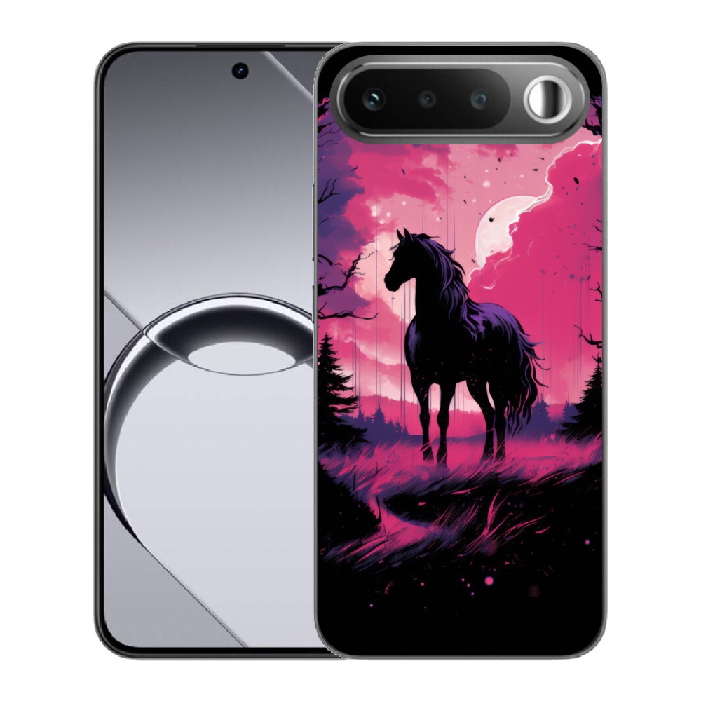 mmCase gél tok a Realme 16 5G-hez – fekete rajzolt ló 1