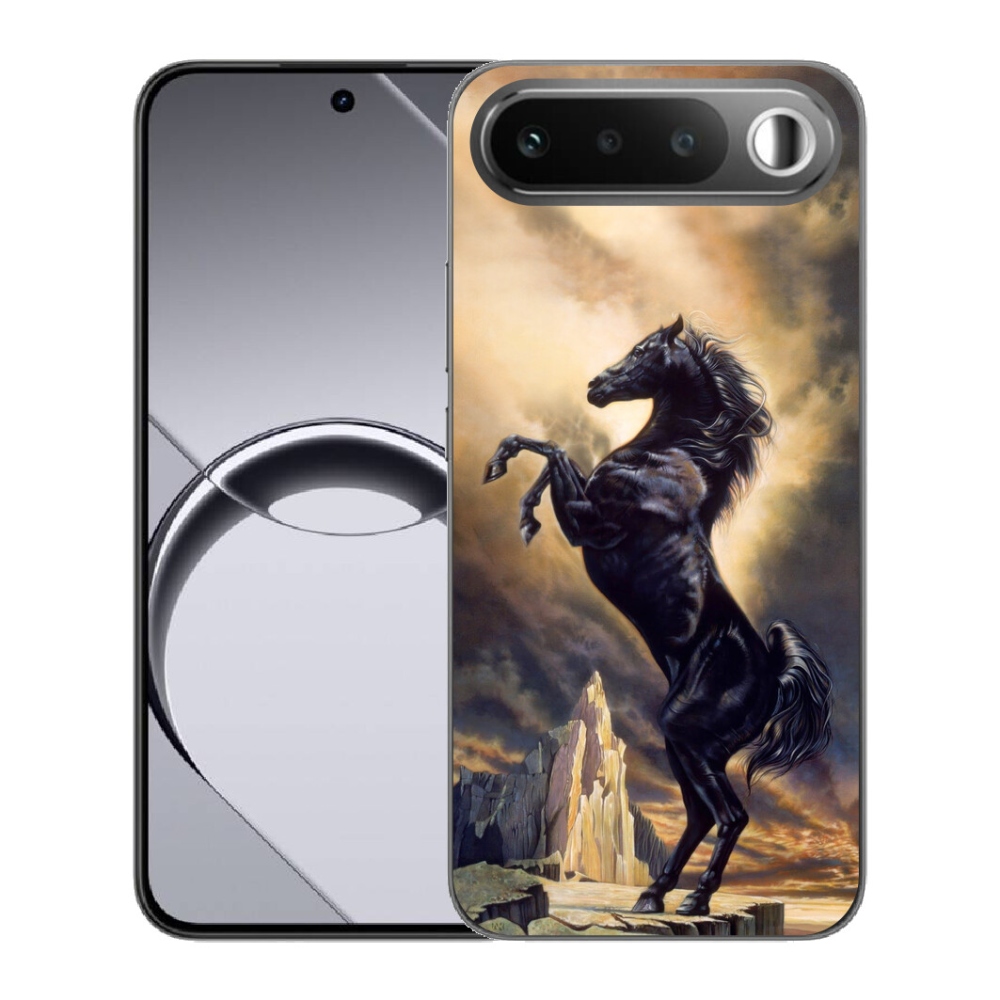 mmCase gél tok a Realme 16 5G-hez – fekete rajzolt ló