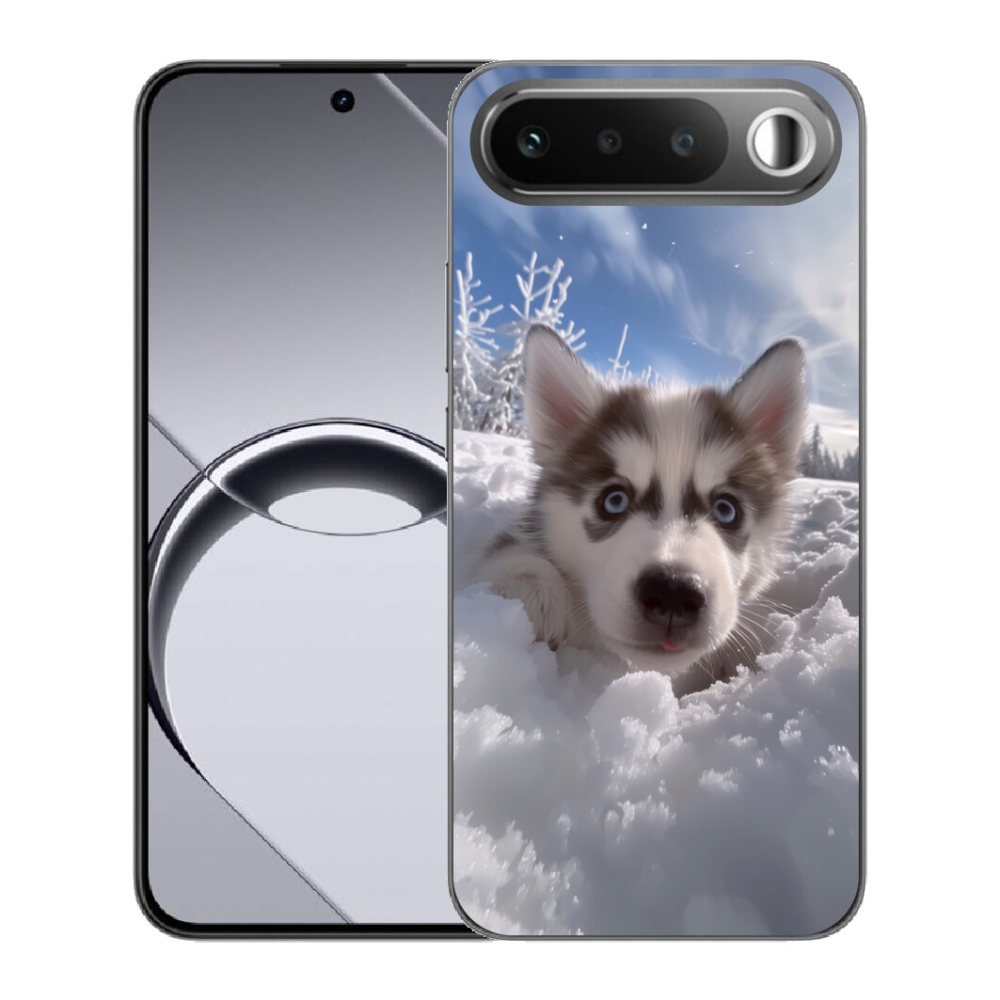 mmCase géltok a Realme 16 5G-hez – husky a hóban