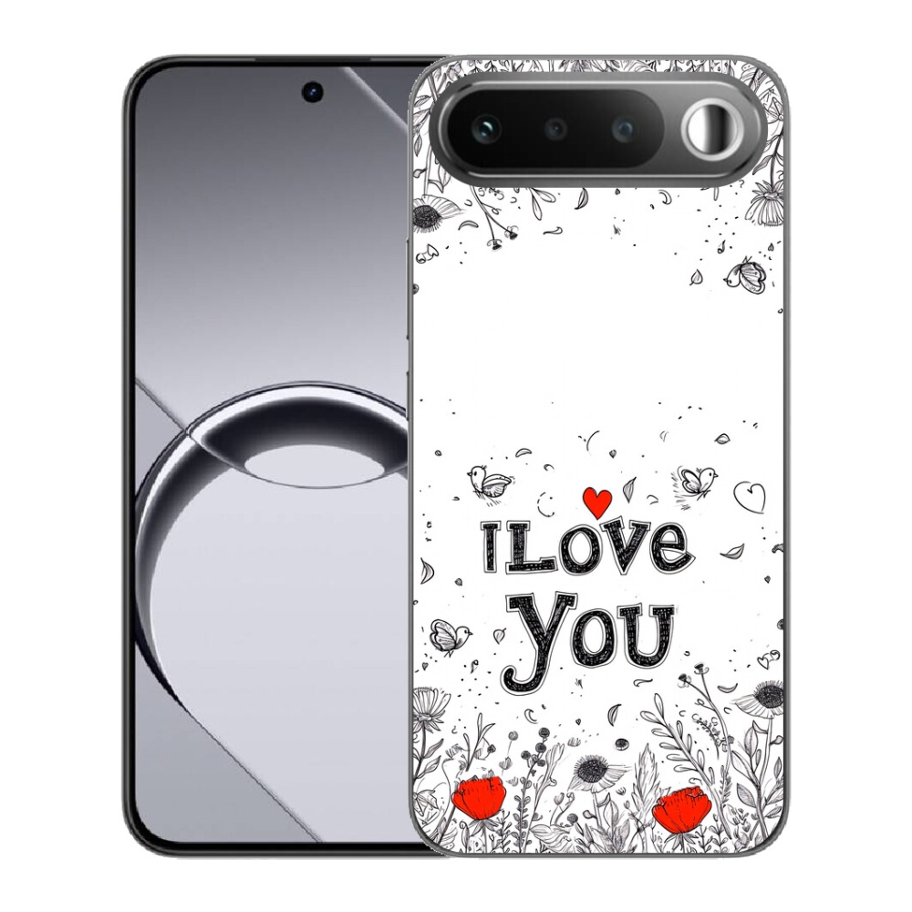 mmCase gélhuzat a Realme 16 5G-hez – „I love you” fehér háttérrel