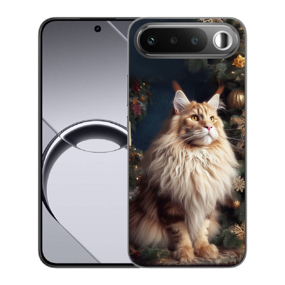 mmCase géltok a Realme 16 5G-hez – macska a karácsonyfa mellett