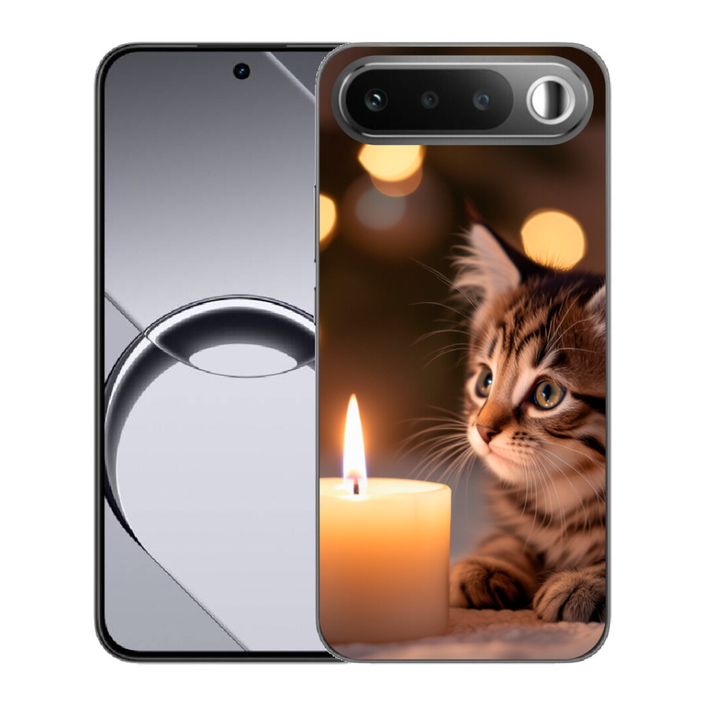 mmCase gél tok a Realme 16 5G-hez – cica és gyertya