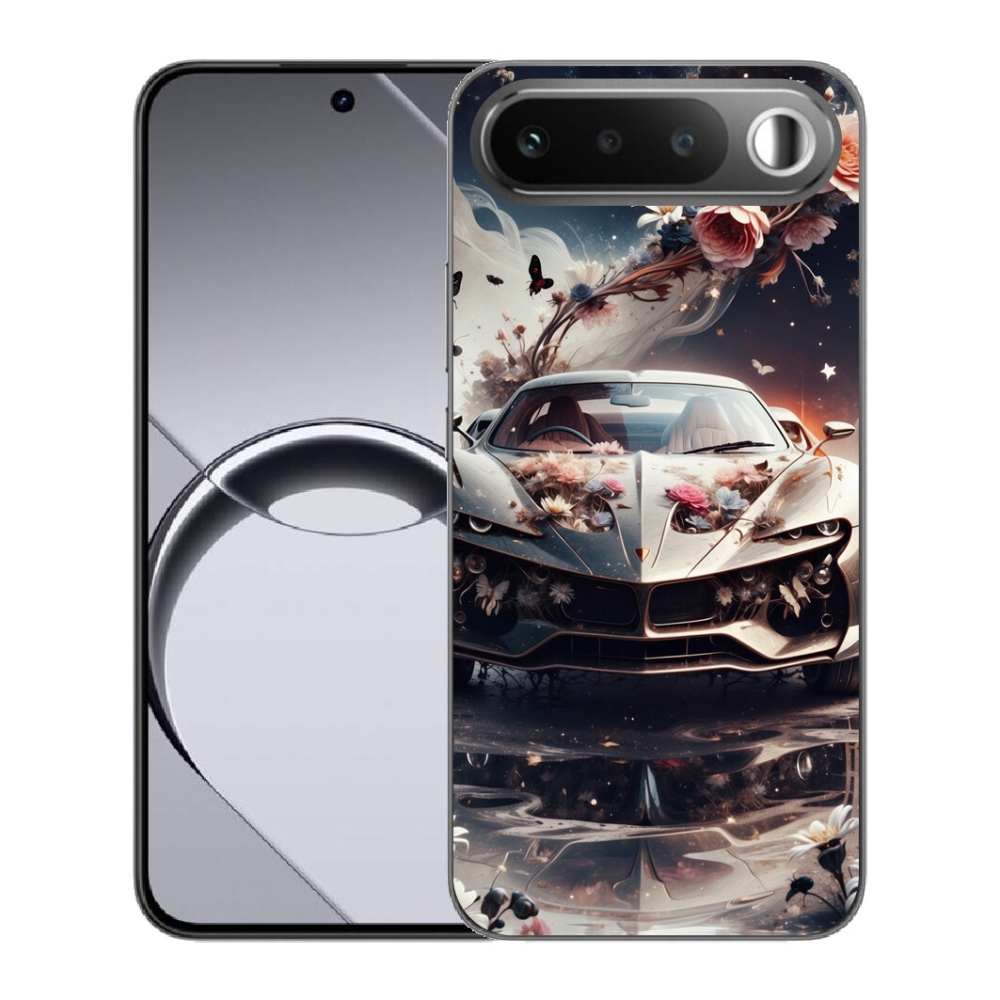 mmCase gél tok a Realme 16 5G-hez – virágos sportautó