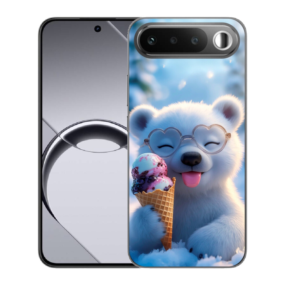 mmCase géltok a Realme 16 5G-hez – jégkrémet evő mackó