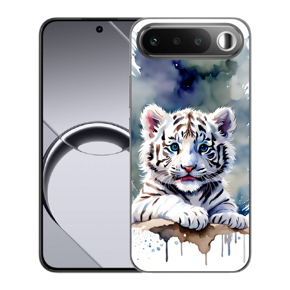 mmCase gélhuzat a Realme 16 5G-hez – fehér tigris kölyök
