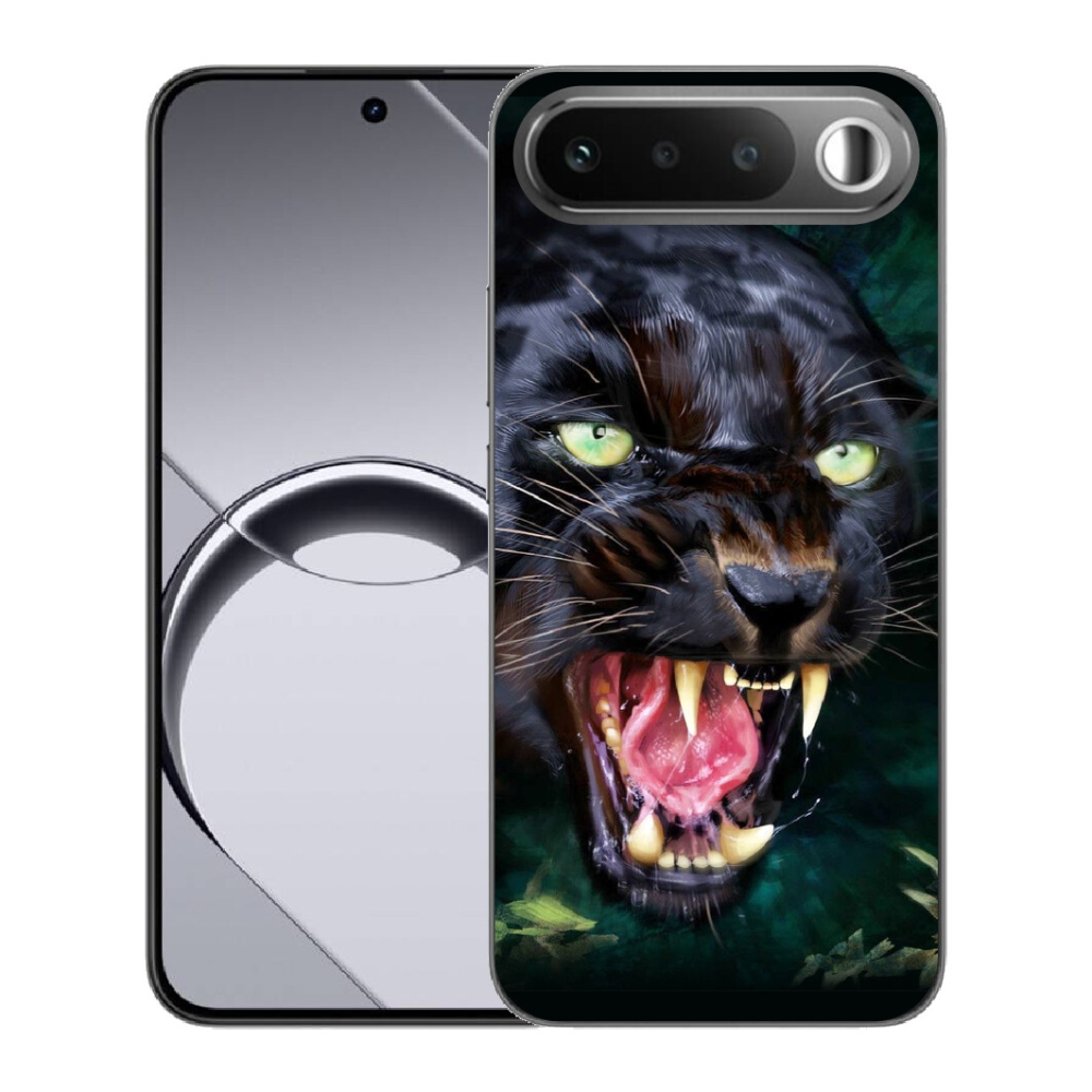 mmCase gélhuzat a Realme 16 5G-hez – dühös fekete párduc