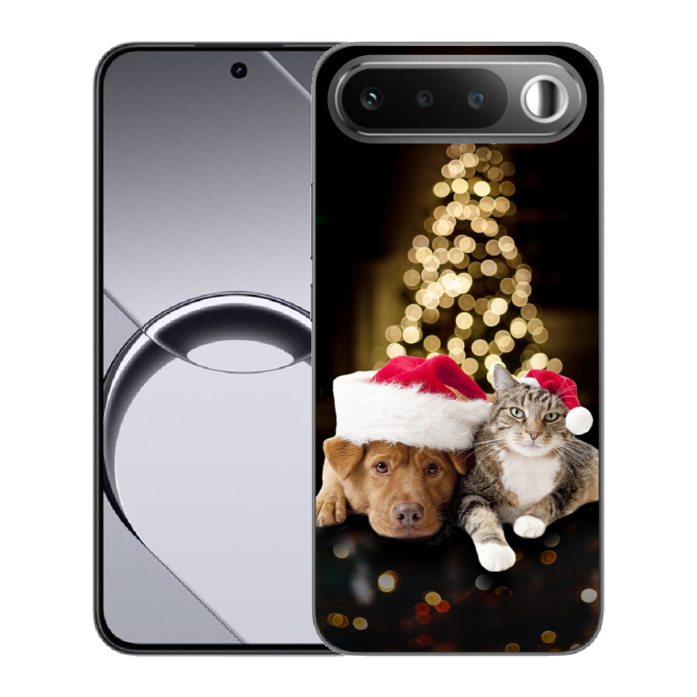mmCase gél tok a Realme 16 5G-hez – karácsonyi kutya és macska