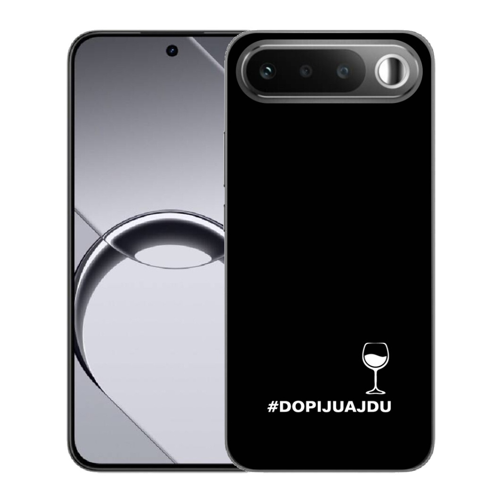 mmCase gél tok a Realme 16 5G-hez – szőlőmotívum fekete háttérrel