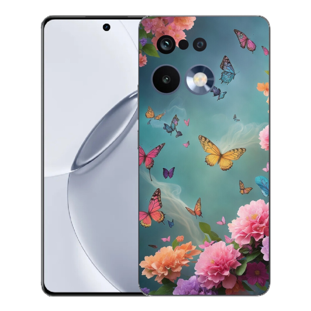 mmCase gél tok a Realme 16 Pro+ készülékhez – színes virágok és pillangók