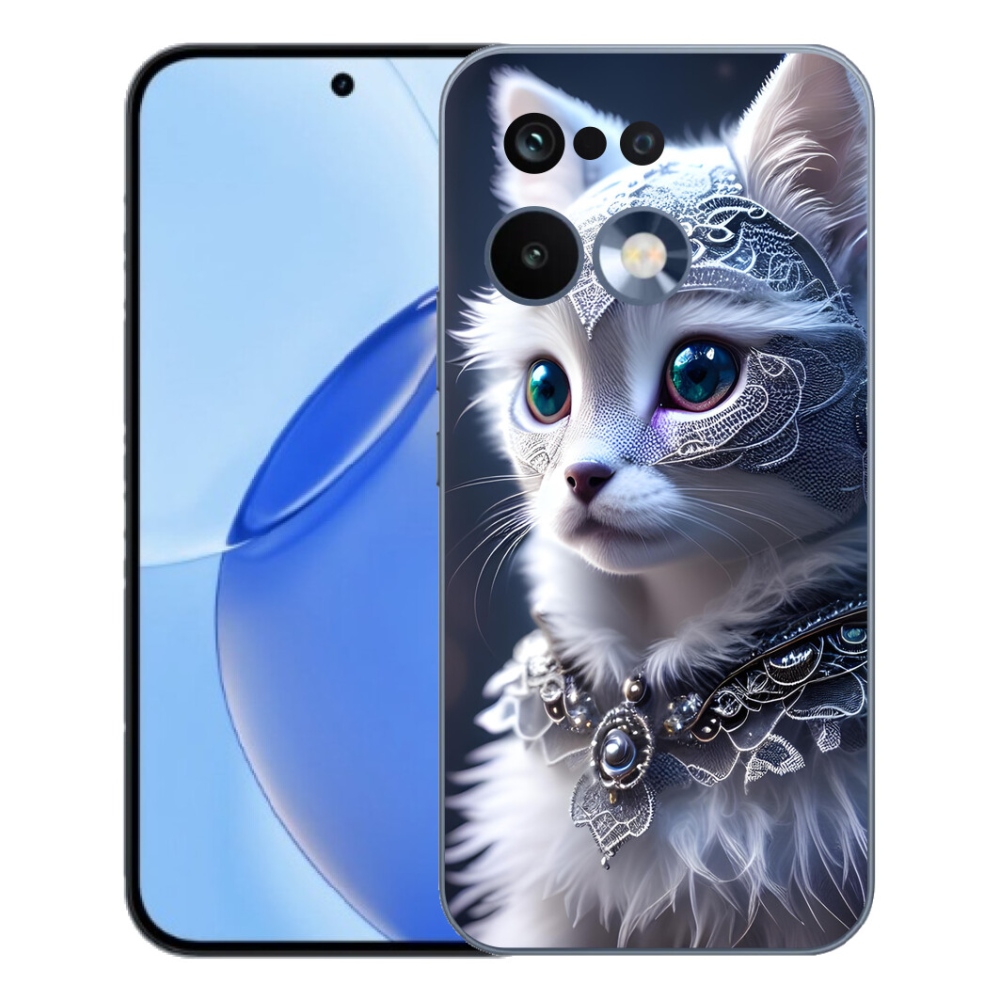mmCase gél tok a Realme 16 Pro-hoz – fehér macska