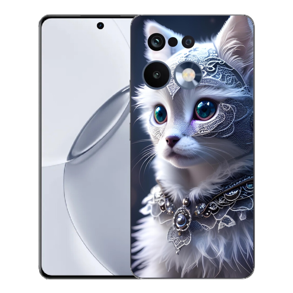 mmCase gél tok a Realme 16 Pro+ készülékhez – fehér macska