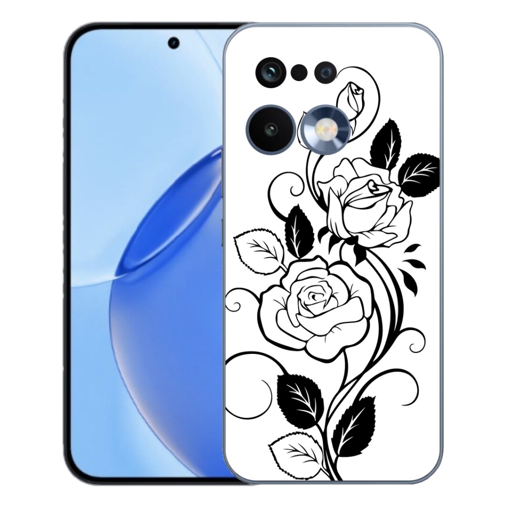 mmCase gél tok a Realme 16 Pro-hoz – fekete-fehér rózsa