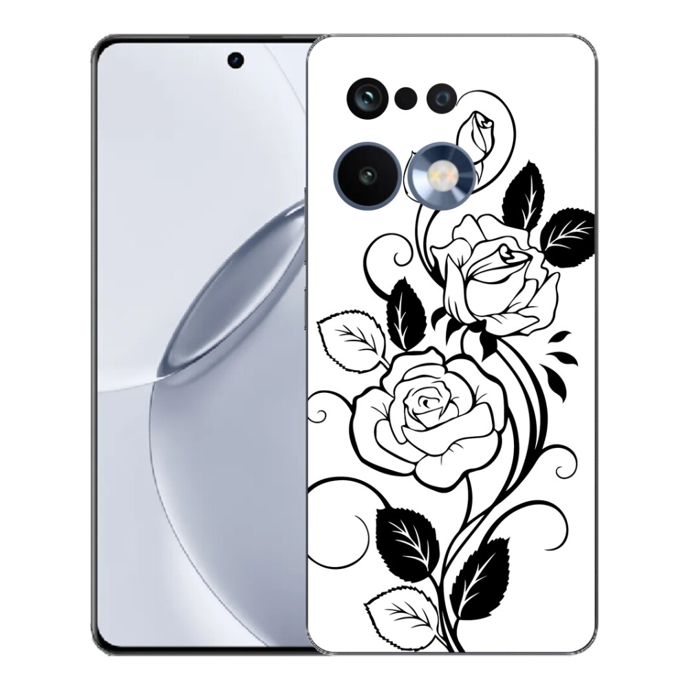 mmCase géltok a Realme 16 Pro+ készülékhez – fekete-fehér rózsa