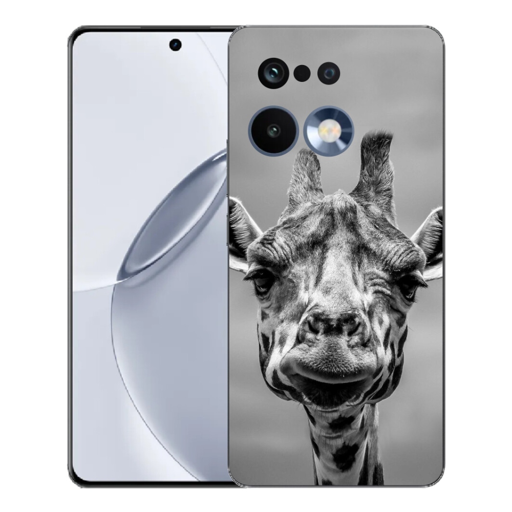 mmCase gél tok a Realme 16 Pro+ készülékhez – fekete-fehér zsiráf