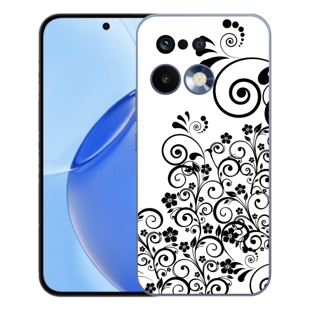 mmCase gél tok a Realme 16 Pro-hoz – fekete-fehér virágminták