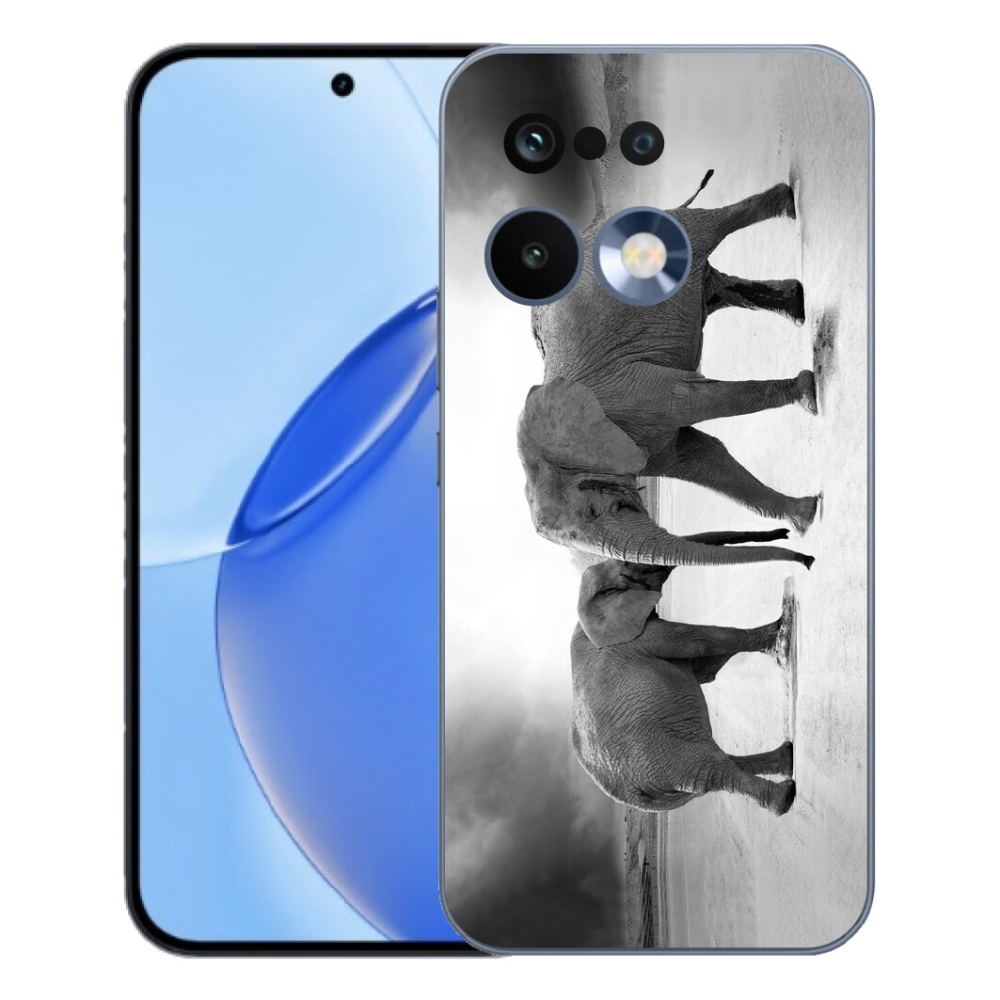 mmCase géltok a Realme 16 Pro-hoz – fekete-fehér elefántok