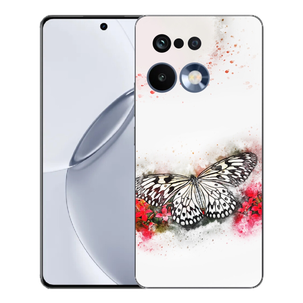 mmCase géltok a Realme 16 Pro+ készülékhez – fekete-fehér pillangó