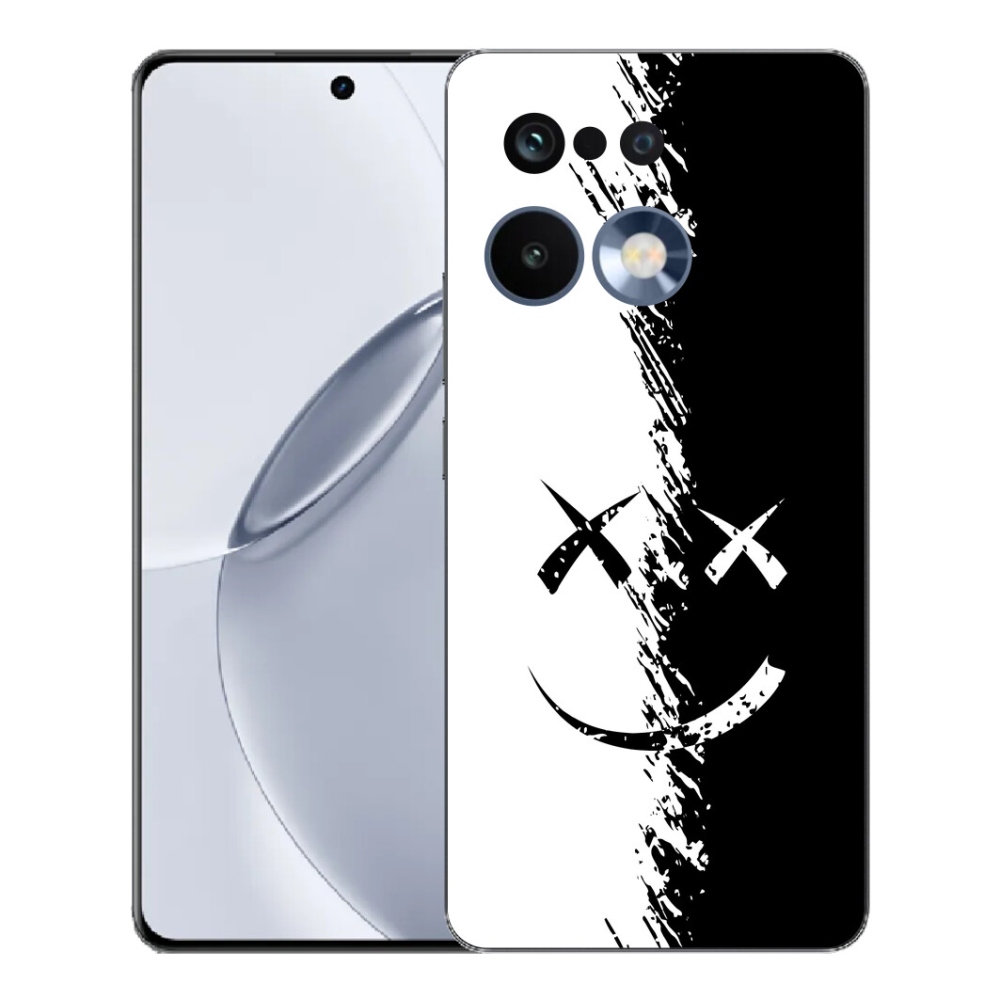 mmCase gél tok a Realme 16 Pro+ készülékhez – fekete-fehér mosolygós arc