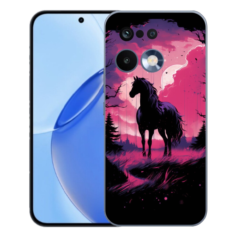 mmCase gél tok a Realme 16 Pro-hoz – fekete rajzolt ló 1