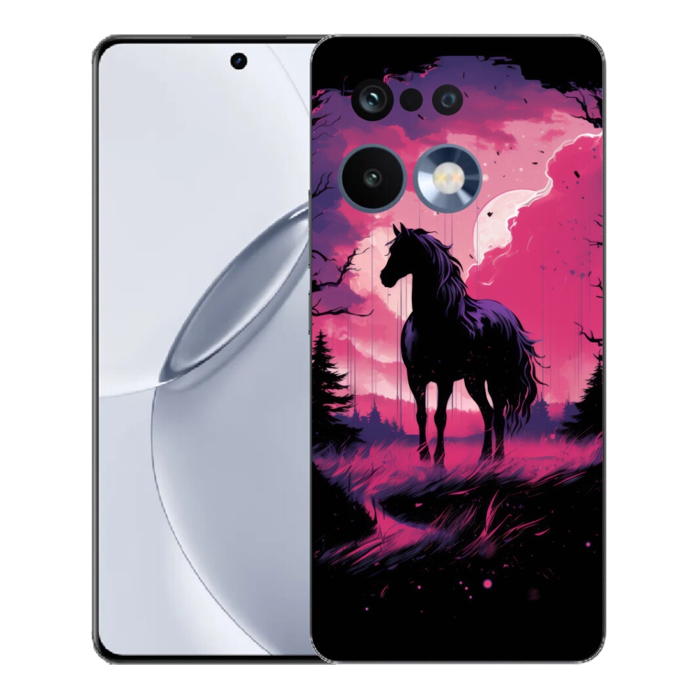 mmCase gél tok a Realme 16 Pro+ készülékhez – fekete rajzolt ló 1