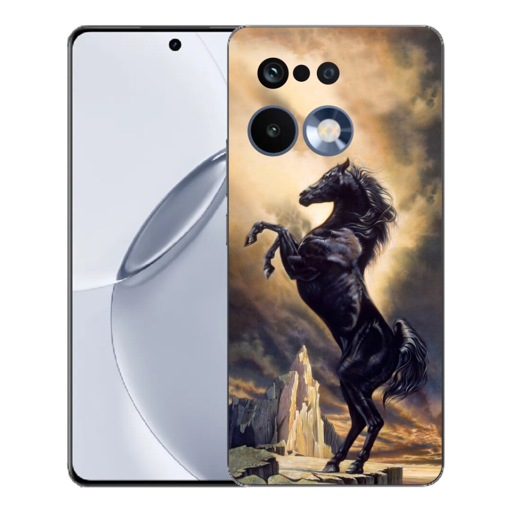 mmCase gél tok a Realme 16 Pro+ készülékhez – fekete rajzolt ló