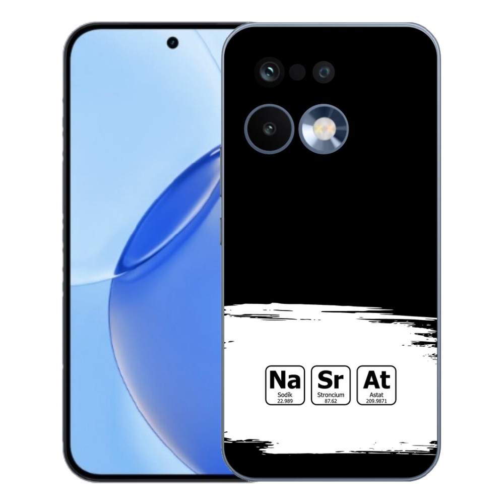 mmCase géltok a Realme 16 Pro-hoz – kémiai elemek fehér-fekete háttérrel