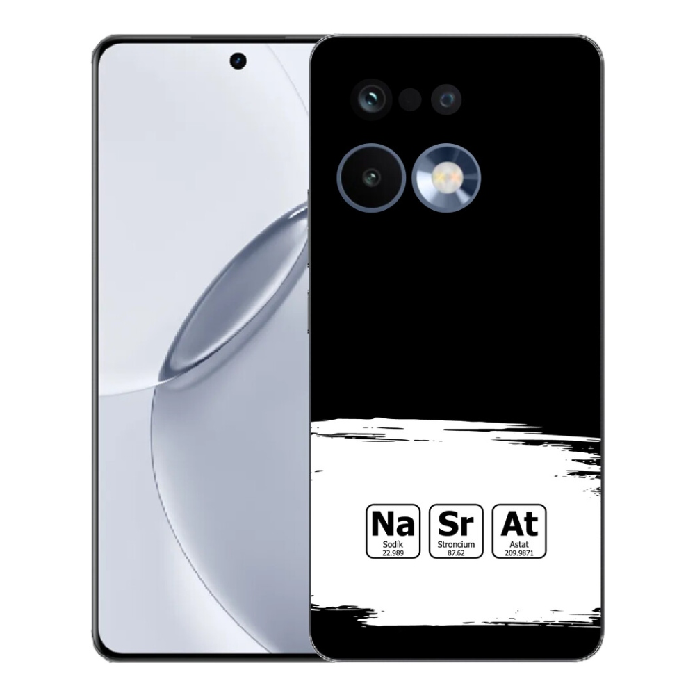 mmCase géltok a Realme 16 Pro+ készülékhez – kémiai elemek fehér-fekete háttérrel