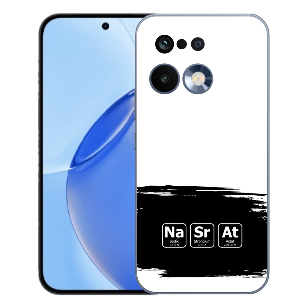 mmCase géltok a Realme 16 Pro-hoz – kémiai elemek fekete-fehér háttérrel