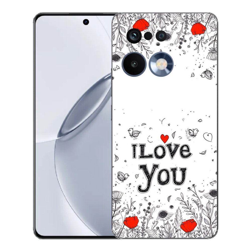 mmCase géltok a Realme 16 Pro+ készülékhez – „I love you” fehér háttérrel